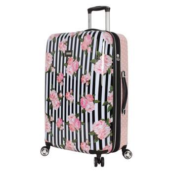 Betsey Johnson Expandable Hardside Medium Checked Spinner Suitcase