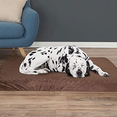 PETMAKER Orthopedic Brown Pet Bed Egg Crate and Memory Foam with Washable Cover, 46" L X 27" W X 4" H, X-Large