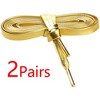 INSPIRE CHIC Faux Leather Solid Color Metal Tippings Flat Shoe Laces 2 Pairs - 2 of 4