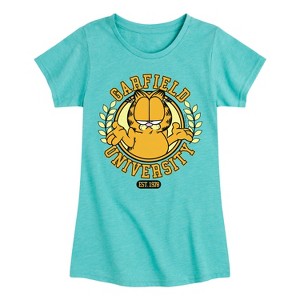 Girls' - Garfield - University Fitted Short Sleeve Graphic T-Shirt - 1 of 4