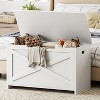 30" Wooden Storage Chest Bench, Spacious Toy Box with Safety Hinge, Easy Assembly for Entryway, Living Room, Bedroom - 2 of 4