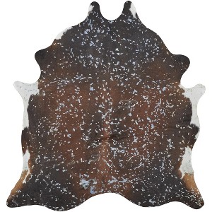 8' X 10' Brown and Tan Cowhide Animal Print Power Loom Area Rug - 1 of 4