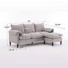 GDFStudio Faye Modern 78'' Convertible L-Shaped 3-Seater Upholstered Sofa with Storage Ottoman - 3 of 4