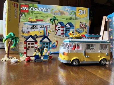 LEGO Creator 3 in 1 Beach Camper Van Building Kit, Transforms from a  Campervan to Ice Cream Shop to Beach House, Great Gift for Surfer Boys and  Girls, Pretend Play Beach Life