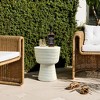 LuxenHome Outdoor and Indoor Round Spiral Pattern Side Table, Off White Off-White - 3 of 4