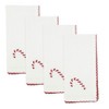 Saro Lifestyle Candy Cane Dreams Whip Stitch Napkin (Set of 4), 18", White - 2 of 4