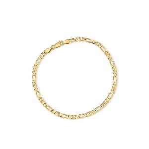 Ross-Simons Italian 3.5mm 18kt Gold Over Sterling Figaro-Link Anklet Size 10 - 1 of 4
