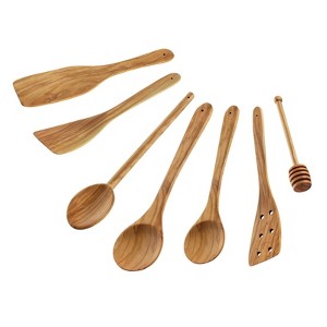CILIO 7-Piece "Toscana" Olive Wood Utensil Set - 1 of 4