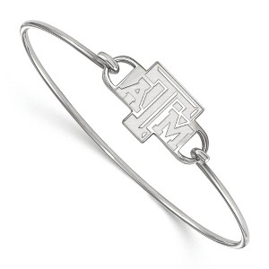 Black Bow Jewelry Sterling Silver Texas A&M Aggies NCAA Bangle Bracelet 7 Inch - 1 of 3