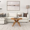 Plank+Beam Cross Leg Modern Coffee Table, 30" Solid Wood Tables for Living Room, Round Center Table - 2 of 4