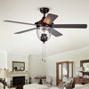 Warehouse Of Tiffany Josalie Brown 52" 3-Light Lighted Fan Two-Color Blades Reversible with Remote Control - 3 of 3