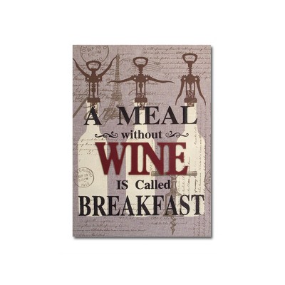 Melrose 23.5" Gray and Burgundy Red Wine Canvas Wall Art Decor