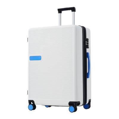 24in Carry on Luggage with Spinner Wheels Lightweight Hardshell Expandable Luggage with Tsa Lock, Travel Luggage Suitcase for Men Women White