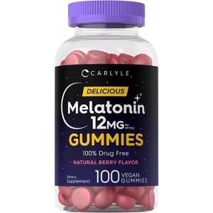 Carlyle Melatonin Gummies 12mg | 100 Count | Berry Flavor - 1 of 4
