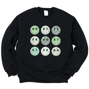 Simply Sage Market Women's Graphic Sweatshirt St. Patrick's Smiley Chart - 1 of 3