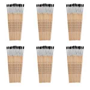 Charles Leonard Flat Tip Paint Brushes, 1/4" Natural Bristle, Short, 12 Per Set, 6 Sets - 1 of 2