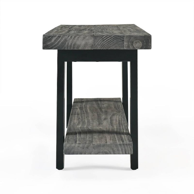 Pomona Metal and Reclaimed Wood Bench Slate Gray - Alaterre Furniture, 5 of 8