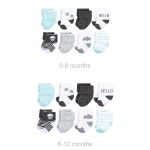 Hudson Baby Grow with Me Cotton Terry Socks, Sheep 8-Pack, 0-6 and 6-12 Months - 1 of 2