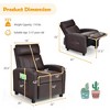 Costway Kids Recliner Chair Adjustable Leather Sofa Armchair w/ Footrest Side Pocket - 3 of 4