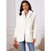 INSPIRE CHIC Women's Faux Fur Winter Open Front Notch Lapel Long Sleeve Fluffy One Button Coat - 4 of 4