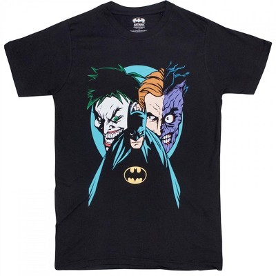Adult Batman Creeping Villians Joker and Two-Face T-Shirt