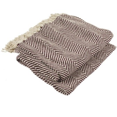 Harlow 70" x 50" Brown Cotton Machine Washable Throw