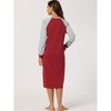 cheibear Women's Long Sleeves Button Up Pajama Dress with Side Pockets - 3 of 4