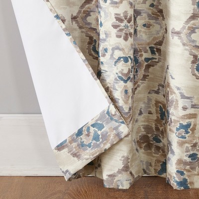 Linen Floral Blackout Thermal Grommet Curtain Panel 40x63