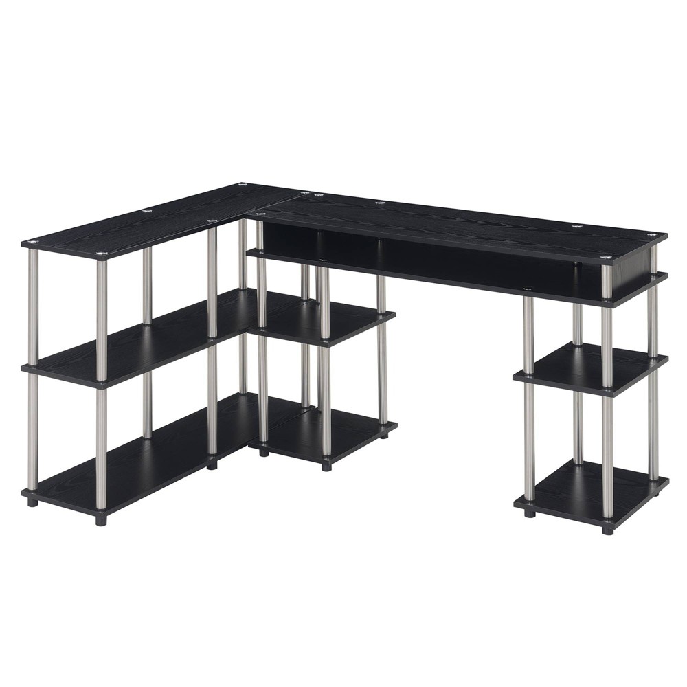 Breighton Home Designs2Go No Tools Desk and Console Table Set in Black