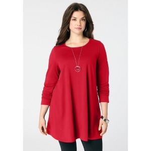 Roaman's Ultimate Long Sleeve Crewneck Swing Tunic - 1 of 2