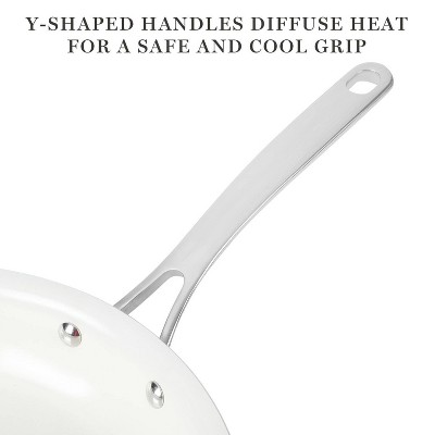 Cream Aluminum Nonstick 10-Piece Cookware Set