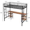 VASIP Twin Loft Bed with Built-in Study Table & Shelves, Heavy-Duty Sturdy Metal Frame, Safety Guardrail & Dual Side Ladders,CPC Certified - 4 of 4