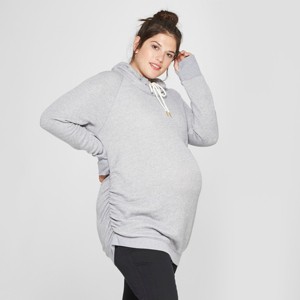 Maternity Plus Size Cowl Neck Sweatshirt - Isabel Maternity by Ingrid & Isabel Gray Lurex 3X, Women