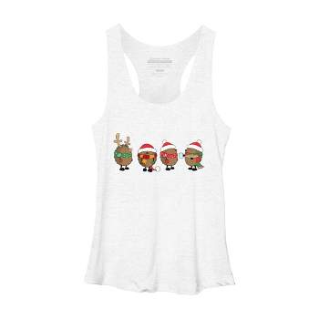 Women's Design By Humans Christmas hedgehogs By Mangulica Racerback Tank Top