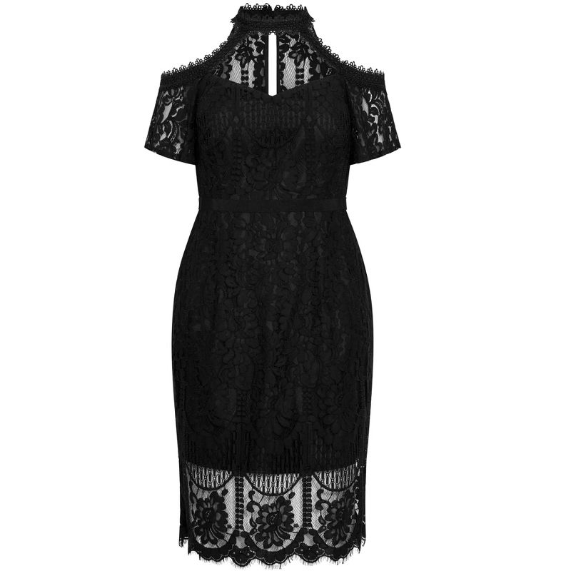 Women's Plus Size Pippa Lace Dress - black | CITY CHIC, 4 of 7