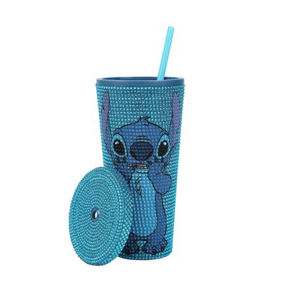 Disney Stitch Sweet Thing 20 Oz Blue Rhinestone-Studded Plastic Cup