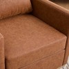 30.7" PU Square Swivel Chair with Pillow and 360-degree Rotation - 4 of 4