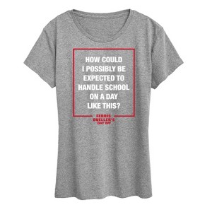 Women's - Ferris Bueller's Day Off - How Could I Possibly Short Sleeve Graphic T-Shirt - 1 of 4