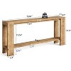 Tribesigns 70-Inch Solid Wood Console Table, 2-Tier Farmhouse Sofa Table for Behind Couch,  for Living Room & Hallway, Natural Wood - 2 of 4