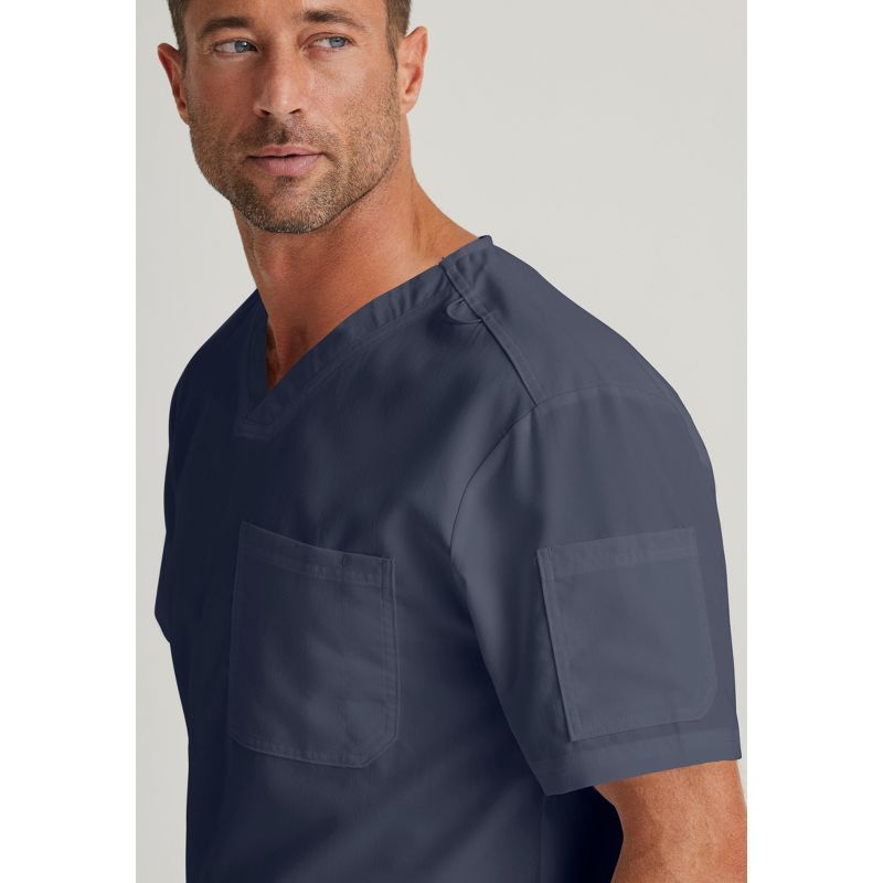 Grey's Anatomy by Barco - Classic Men's Evan 2-Pocket V-Neck Scrub Top, 5 of 6