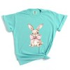 Bunny Watercolor With Bow - Women's Garment Dyed Graphic T-Shirt - 2 of 4