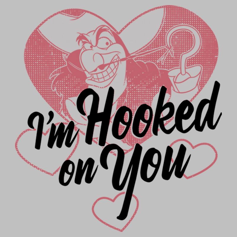 Women's Peter Pan Valentine's Day Captain Hook I'm Hooked on You T-Shirt, 2 of 5