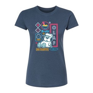 Women's - Peanuts - Neon Olaf Fitted Graphic T-Shirt - 1 of 4