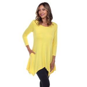 Women's 3/4 Sleeve Makayla Tunic Top with Pockets - White Mark - 1 of 4