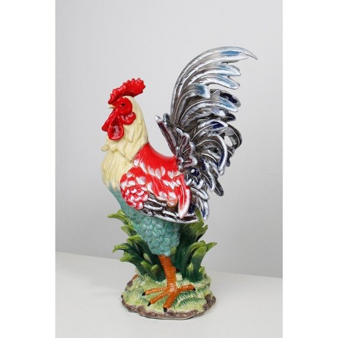 Kevins Gift Shoppe Ceramic Large Rooster Statue In Red And Navy : Target