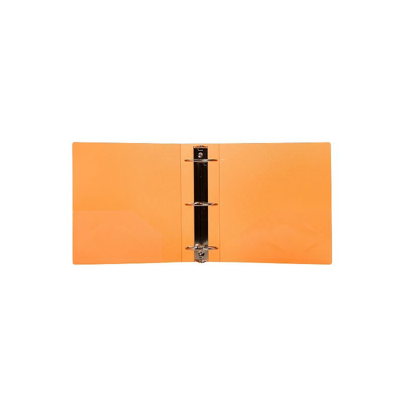 JAM Paper Designders 3"" 3 -Ring Flexible Poly Binders Orange Glass Twill 10/Pack (821T3ORA) , 4 of 6