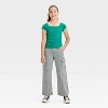 Girls' Short Cap Sleeve Side Shirred T-Shirt - art class™ - 3 of 3
