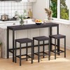 Modern Design Kitchen Long Dining Table Set With 3 Stools - ModernLuxe - 2 of 4