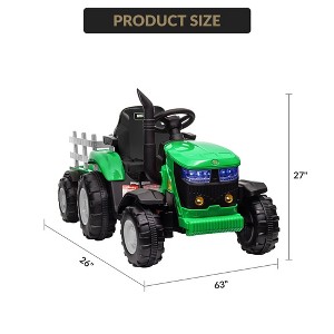 Kids Ride On Tractor, 12V Kids Ride On Toy Car with Remote Control, Electric Vehicles Toy with LED Headlights for Boys Girls 3-8, Gift for Kids - 1 of 4
