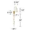 360 Lighting Luca Modern Swing Arm Wall Lamp with Cord Cover Warm Brass Plug-in Light Fixture Up Down White Fabric Shade for Bedroom Bedside Reading - 4 of 4